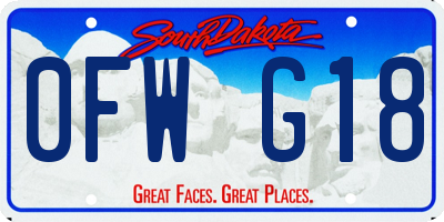SD license plate 0FWG18