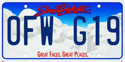 SD license plate 0FWG19
