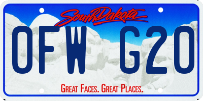 SD license plate 0FWG20