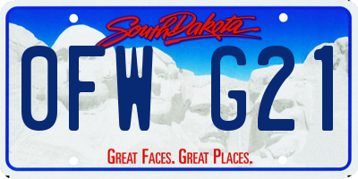 SD license plate 0FWG21