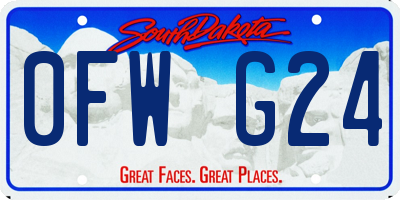 SD license plate 0FWG24