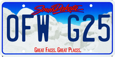 SD license plate 0FWG25