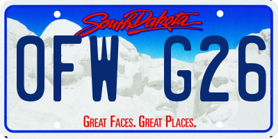 SD license plate 0FWG26