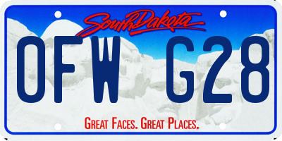 SD license plate 0FWG28