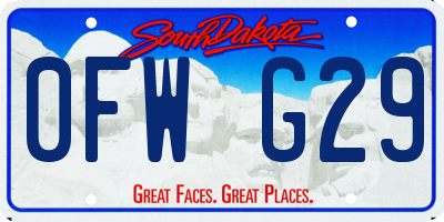 SD license plate 0FWG29