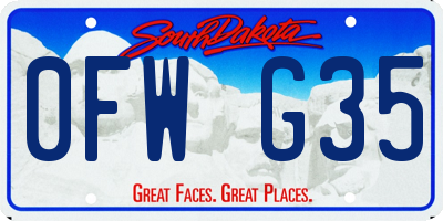 SD license plate 0FWG35