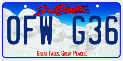 SD license plate 0FWG36