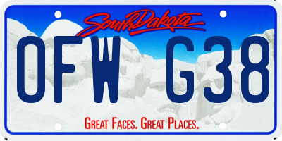 SD license plate 0FWG38