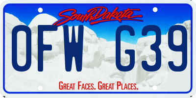 SD license plate 0FWG39