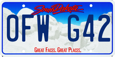 SD license plate 0FWG42