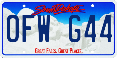 SD license plate 0FWG44
