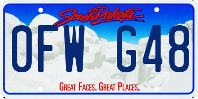 SD license plate 0FWG48