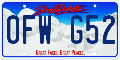 SD license plate 0FWG52