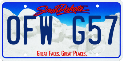 SD license plate 0FWG57