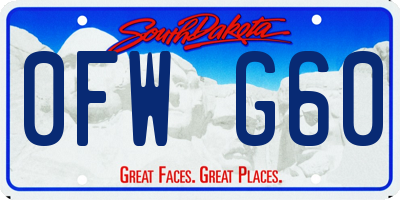 SD license plate 0FWG60