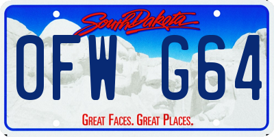 SD license plate 0FWG64