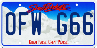 SD license plate 0FWG66