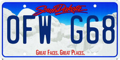 SD license plate 0FWG68
