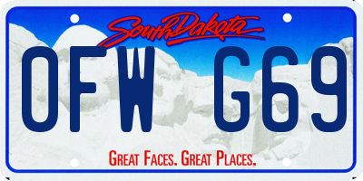 SD license plate 0FWG69