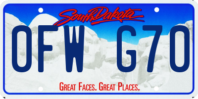 SD license plate 0FWG70