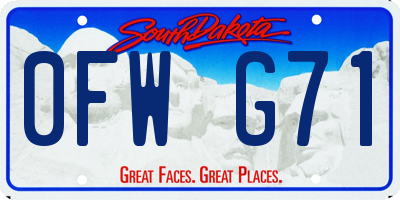 SD license plate 0FWG71