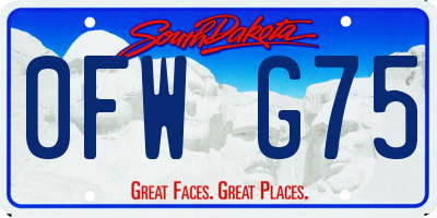 SD license plate 0FWG75