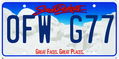 SD license plate 0FWG77
