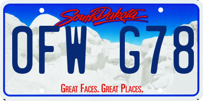 SD license plate 0FWG78