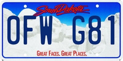 SD license plate 0FWG81