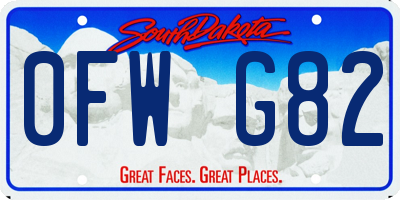SD license plate 0FWG82