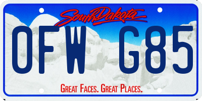 SD license plate 0FWG85