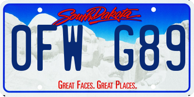SD license plate 0FWG89