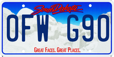 SD license plate 0FWG90