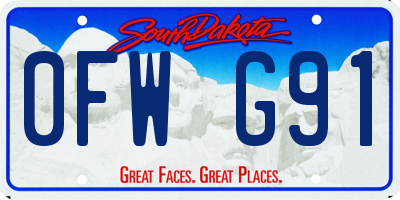 SD license plate 0FWG91