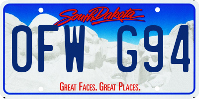 SD license plate 0FWG94
