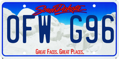 SD license plate 0FWG96