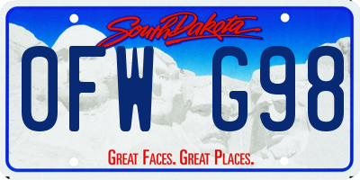 SD license plate 0FWG98