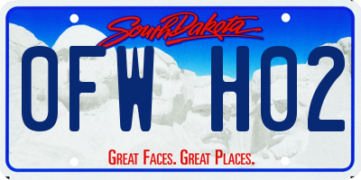 SD license plate 0FWH02