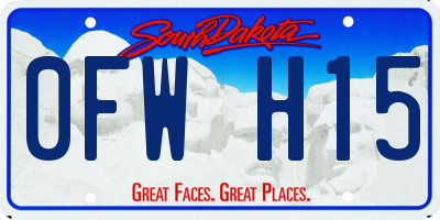 SD license plate 0FWH15