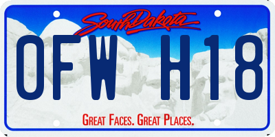 SD license plate 0FWH18