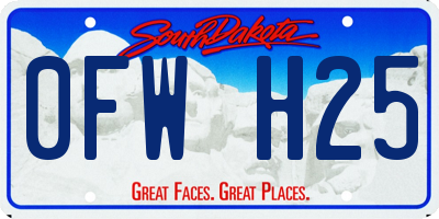 SD license plate 0FWH25