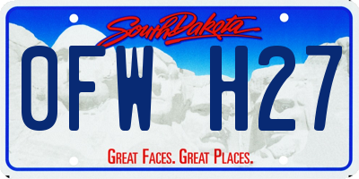 SD license plate 0FWH27