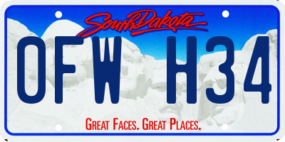 SD license plate 0FWH34