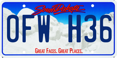 SD license plate 0FWH36