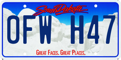 SD license plate 0FWH47
