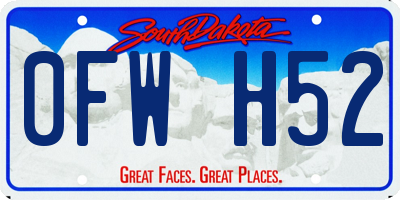 SD license plate 0FWH52