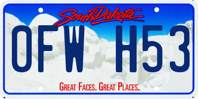 SD license plate 0FWH53