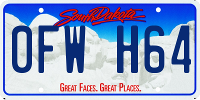 SD license plate 0FWH64