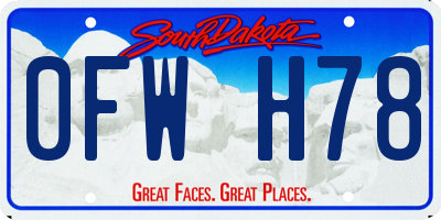 SD license plate 0FWH78