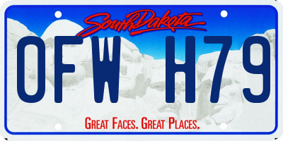 SD license plate 0FWH79